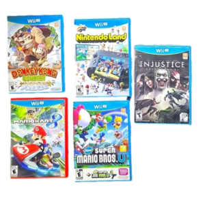 Nintendo Wii U Game Bundle Mario Mariokart DC Injustice Nintendoland Donkey Kong
